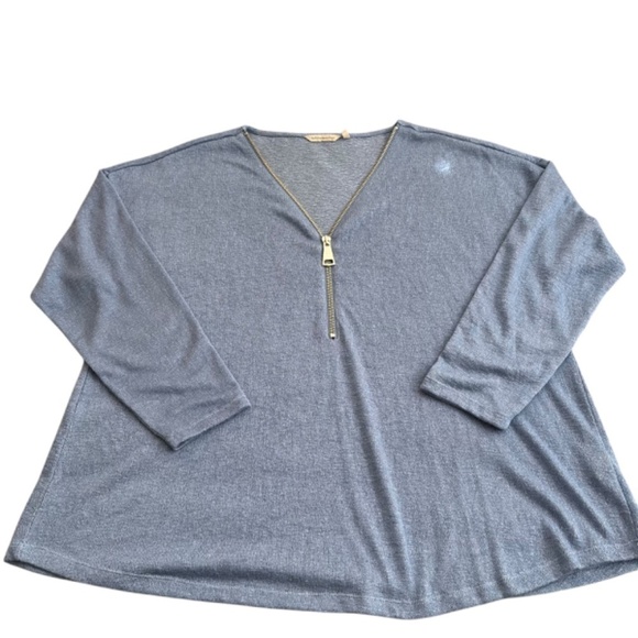 Soft Surroundings Top Jersey Knit Womens 3X  Oversized Zipper Versatile Boho - Picture 9 of 14